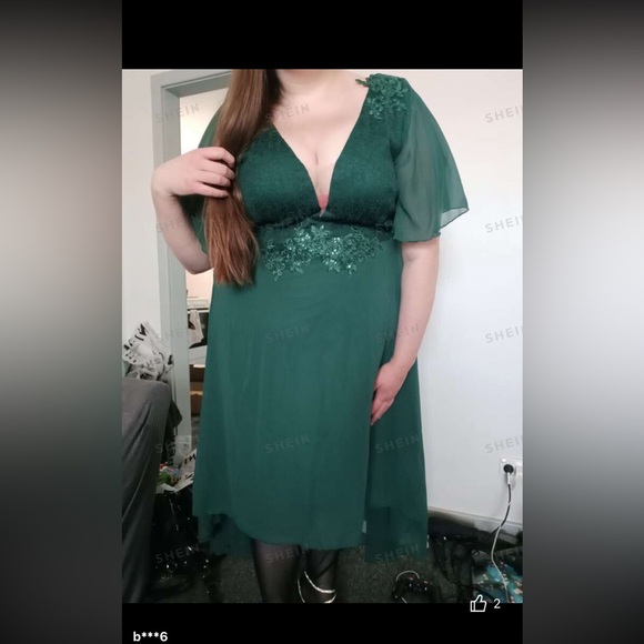 Fancy Dress chiffon hi low hem curvy - Picture 7 of 13